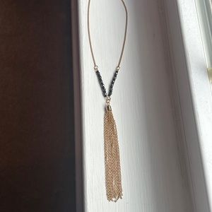 Long Gold Tassel Necklace